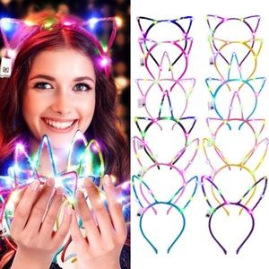 12pcs LED cat ear headbands